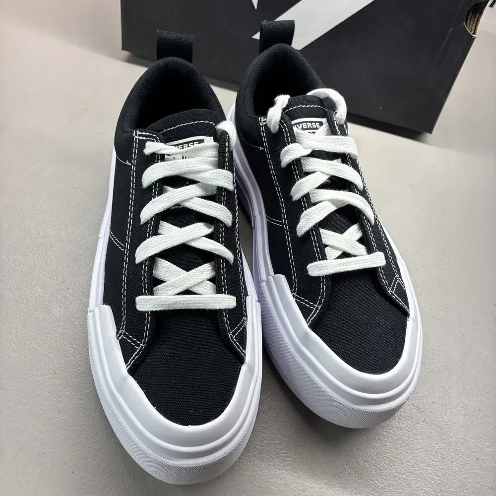 Converse Black and White Platform Low-Top Sneakers